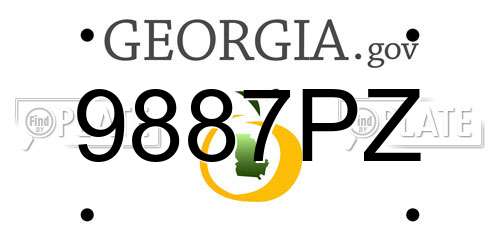 9887PZ Georgia License Plate