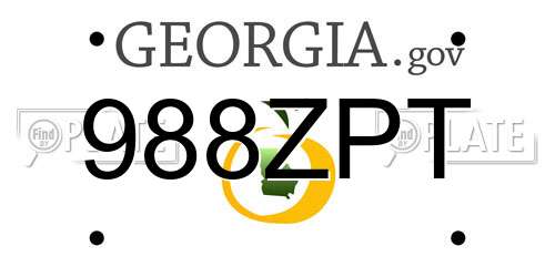 988ZPT Georgia License Plate
