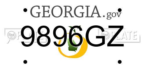9896GZ Georgia License Plate