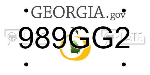 989GG2 Georgia License Plate