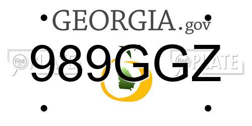 989GGZ Georgia License Plate