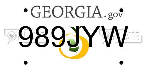 989JYW Georgia License Plate