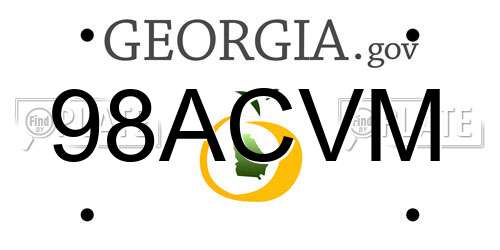 98ACVM Georgia License Plate