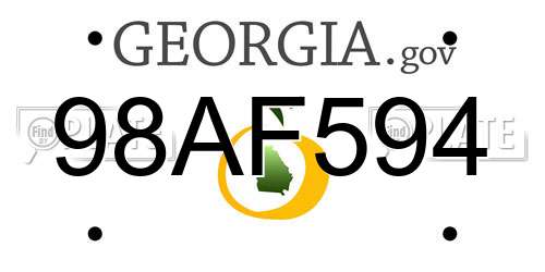 98AF594 Georgia License Plate