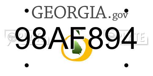 98AF894 Georgia License Plate