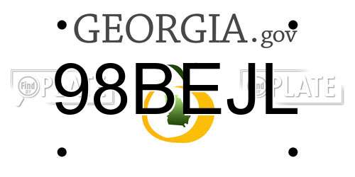 98BEJL Georgia License Plate