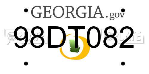 98DT082 Georgia License Plate