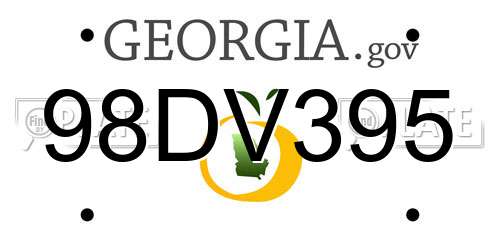 98DV395 Georgia License Plate