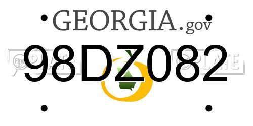 98DZ082 Georgia License Plate