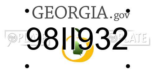 98II932 Georgia License Plate