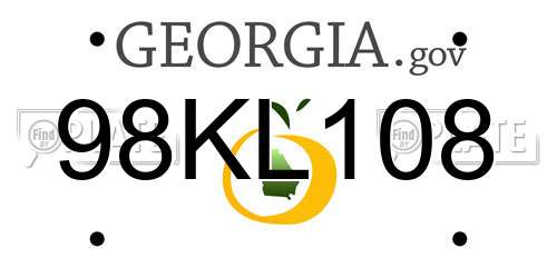 98KL108 Georgia License Plate