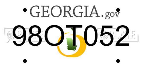 98OT052 Georgia License Plate