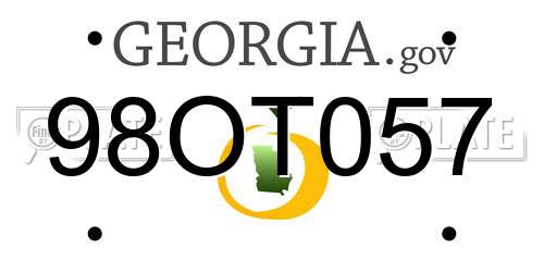 98OT057 Georgia License Plate
