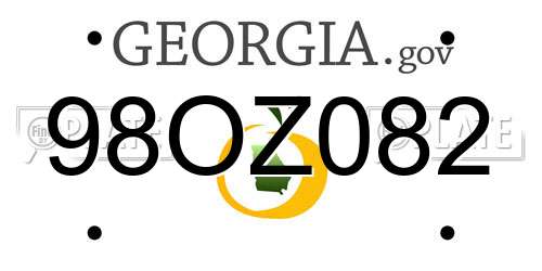 98OZ082 Georgia License Plate