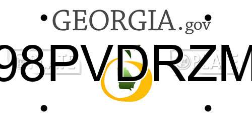 98PVDRZM Georgia License Plate