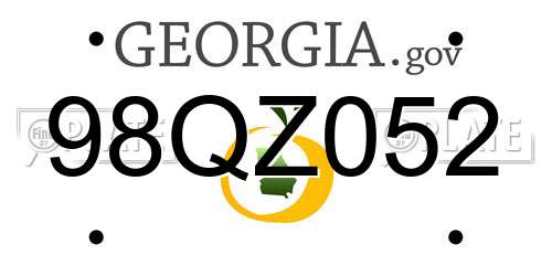 98QZ052 Georgia License Plate