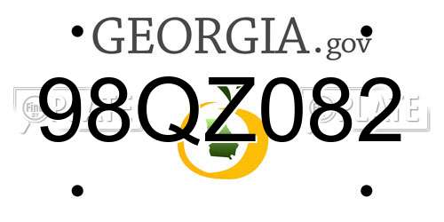 98QZ082 Georgia License Plate
