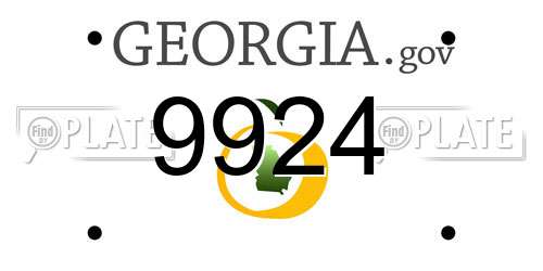 9924 Georgia License Plate