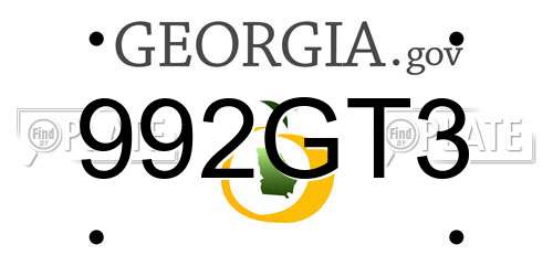 992GT3 Georgia License Plate