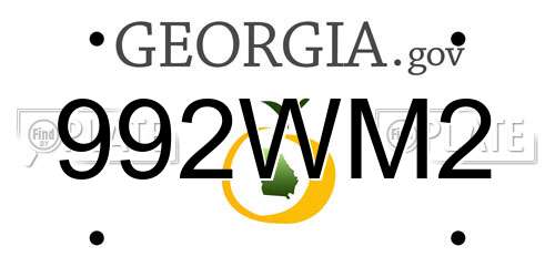 992WM2 Georgia License Plate