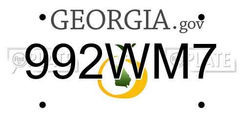 992WM7 Georgia License Plate