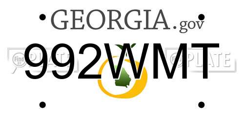 992WMT Georgia License Plate