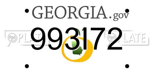 993I72 Georgia License Plate