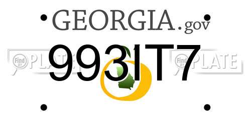 993IT7 Georgia License Plate