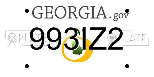 993IZ2 Georgia License Plate