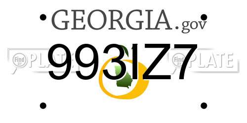 993IZ7 Georgia License Plate
