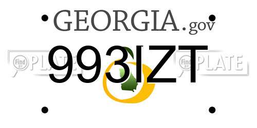 993IZT Georgia License Plate