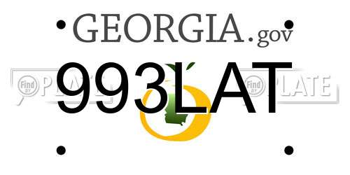993LAT Georgia License Plate