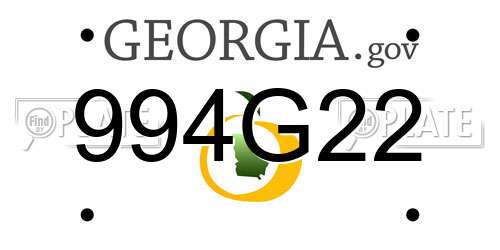 994G22 Georgia License Plate