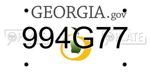 994G77 Georgia License Plate