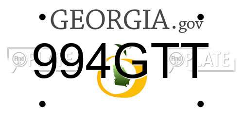 994GTT Georgia License Plate