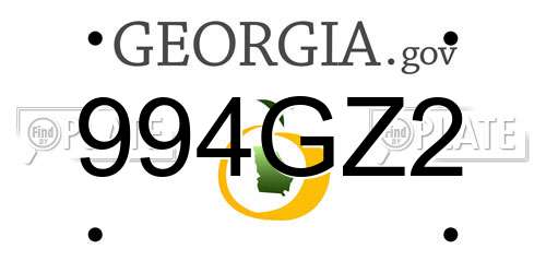 994GZ2 Georgia License Plate