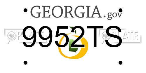 9952TS Georgia License Plate