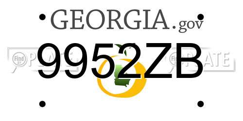 9952ZB Georgia License Plate