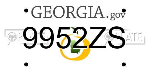 9952ZS Georgia License Plate