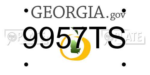 9957TS Georgia License Plate