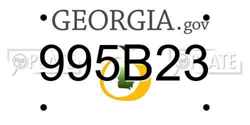 995B23 Georgia License Plate