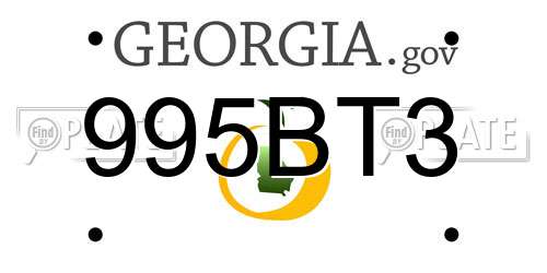 995BT3 Georgia License Plate