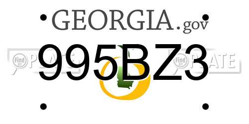 995BZ3 Georgia License Plate
