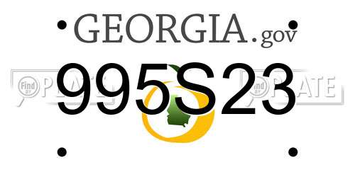 995S23 Georgia License Plate