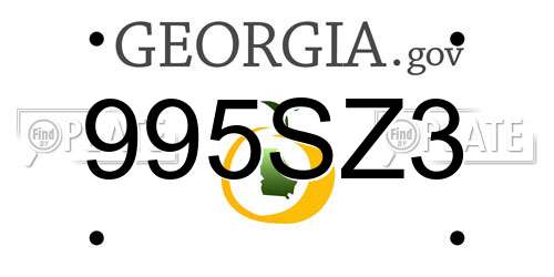 995SZ3 Georgia License Plate