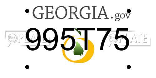 995T75 Georgia License Plate