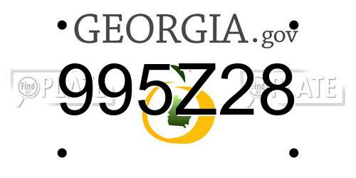 995Z28 Georgia License Plate