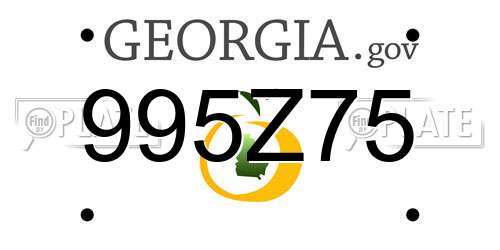 995Z75 Georgia License Plate