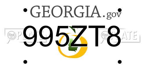 995ZT8 Georgia License Plate