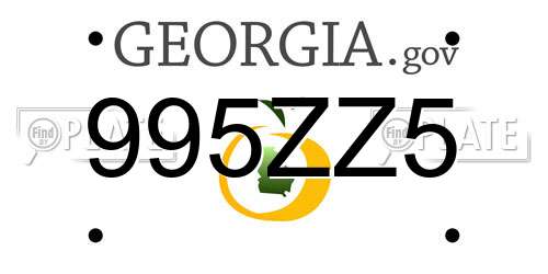 995ZZ5 Georgia License Plate